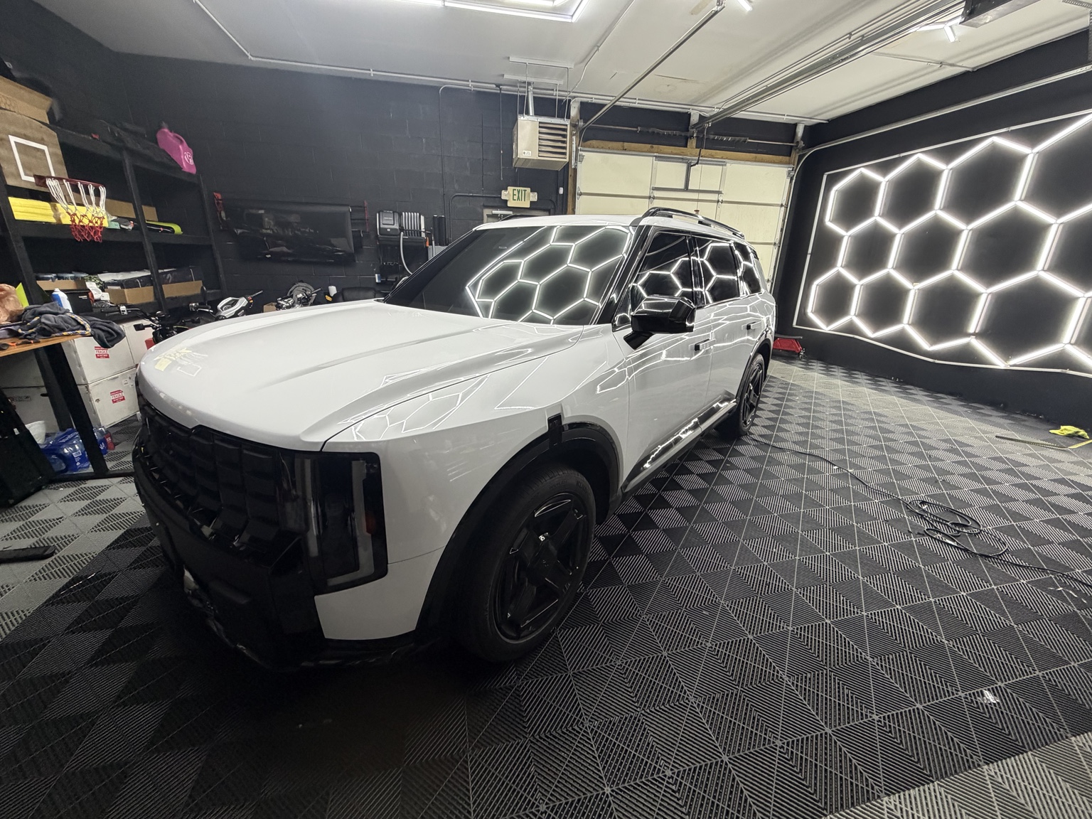 White SUV window tint by JYCustoms